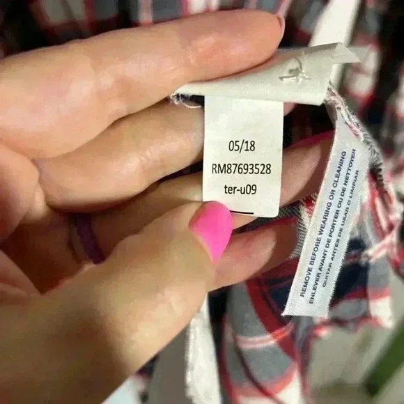 Tommy Hilfiger Denim plaid/flannel like dress Size Medium Blue/Red/White. Belted - Picture 10 of 13